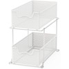 Simple Houseware 2 Tier Sliding Cabinet Basket Organizer Drawer, White