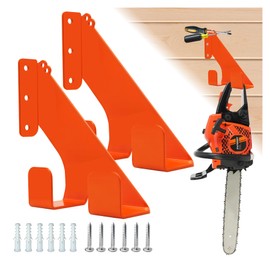 Jeogejin Chainsaw Hanger, 2 Pack Chainsaw Wall Mount, Heavy Duty Chainsaw Holder, Chainsaw Storage Holder for Garage & Shed, Anti-Scratch Chainsaw Hook for Space-Saving Organization