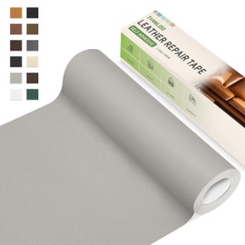 TIANLDD Leather Repair Tape,16 x 80 Inches Self Adhesive Leather Repair Patch，Leather Repair Kit for Furniture，Couches,Car Seats,Cabinets,Handbags(Light Gray-Litchi Grain)