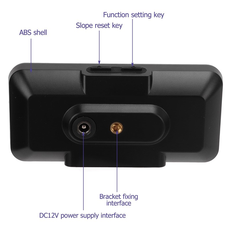 Sharainn Angle Declinometer, Universal Intelligent Car Inclinometer Tilt Gauge HUD