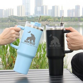 Focus Montbleu large capacity vacuum stainless steel tumbler 1.25L double vacuum straw insulated stainless steel cold cup, Montbleu large capacity vacuum stainless steel tumbler - Peach / 포커스 몽블루 대용량 진공 스텐 텀블러 1.25L 이중진공 빨대 보온 보냉 스텐 콜드컵, 몽블루 대용량 진공 스텐 텀블러-피치