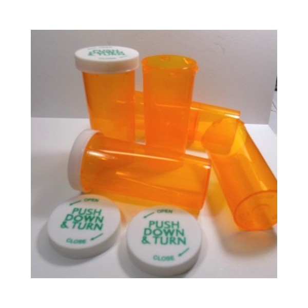 Plastic Prescription Vials/Bottles 25 Pack w/Caps Giant 30 Dram Size-New