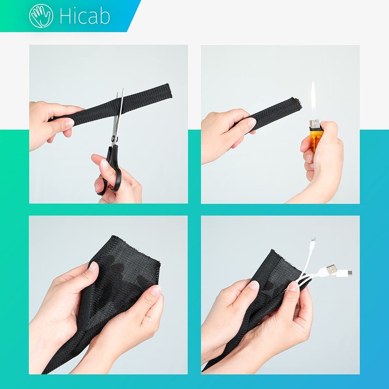 Hicab 3 m cable conduit, 19 mm, black: self-closing and