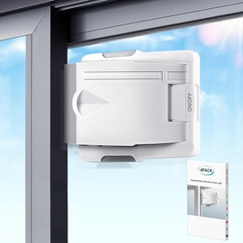 Sliding Door Lock-4 Pack Sliding Glass Door Child Safety Lock for Sliding Glass Door, Sliding Windows, Patios Doors, Closet Doors,Cabinet Doors- Sliding Door Baby Lock Proof- No Drill Tools Needed