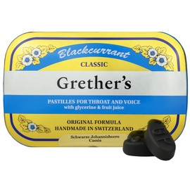 GRETHER'S Pastilles Classic Blackcurrant Natural Remedy Dry Mouth Relief - Soothing Throat & Healthy Voice - Long-Lasting Flavor, Gift for Singers - 1-Pack - 15 oz.