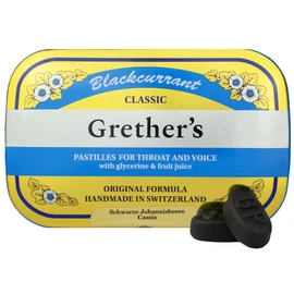 GRETHER'S Classic Blackcurrant Pastilles – Premium Swiss Throat Lozenges for Dry Mouth & Throat Comfort – Gift for Singers, Intense Fruit Flavor – Gluten & Lactose Free – 15 oz