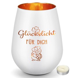 CadeauJoie Geschenke für Frauen, Windlicht aus Glas Geburtstagsgeschenk für Frauen, Geschenke für Freundin Mama Oma Lehrerin Kollegen Geburtstag