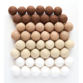 Mini Felt Factory | Wool Felt Balls Set Seasonal Brown Boho Tan Neutral Tone (120 Pcs 2.5cm) Craft Garland DIY Project Boho Handmade Supplies Bulk Home Decor Baby Mobile Montessori Cat Bunting