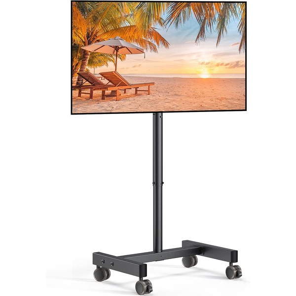 Perlegear Mobile TV Cart, Rolling TV Stand for 13-50 inch
