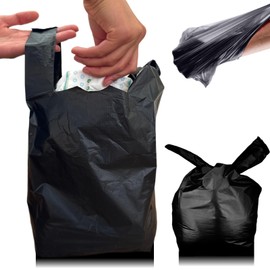 Adult Nappy Bags | 200 Pack | Sanitary Disposable Sacks for Large Incontinence Pads | 15% Thicker | Easy Tie Handles | Bag Extra Strong Thick | Fragrance Free Odourless Discrete