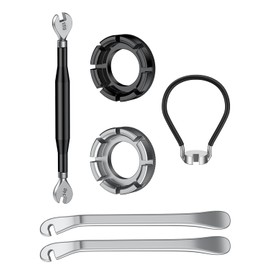 Pawfly Spoke Wrench Bicycle Spoke Tool Set with 2 Tyre Levers Spoke Tool Rim Straightening Tool Rim Correction Set 6 Piece Bicycle Repair Tool Set