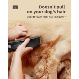 PAPMINI Dog Clippers for Grooming Thick Heavy Coats with Grooming Rake, Low Noise Cordless Dog Grooming Clippers with 2 Replacement Blade, Rechargeable Dog Shaver Dog Trimmer for Grooming Pets Cats