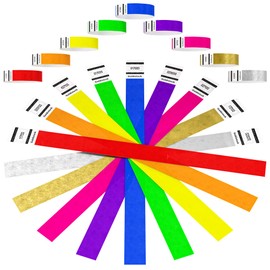 Goldistock 3/4 Tyvek Wristbands Super Variety Pack 900 Ct. (100 Each): Green Blue Red Orange Yellow Pink Purple Gold & Silver - 9 Most Popular Colors