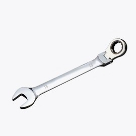 FLZOSPER 13mm Metric Flex-Head Gear Wrench,Box End Head 72-Tooth Ratcheting Combination Wrench Spanner，Matt Chrome Vanadium Steel
