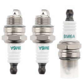 VooGenzek 3 PCS Spark Plug BM6A, Lawnmower Spark Plug, BM6A / L7T Spark Plug Replacement, for Strimmer Chainsaw Lawnmower Hedge Trimmer Cutter Replacement Accessories