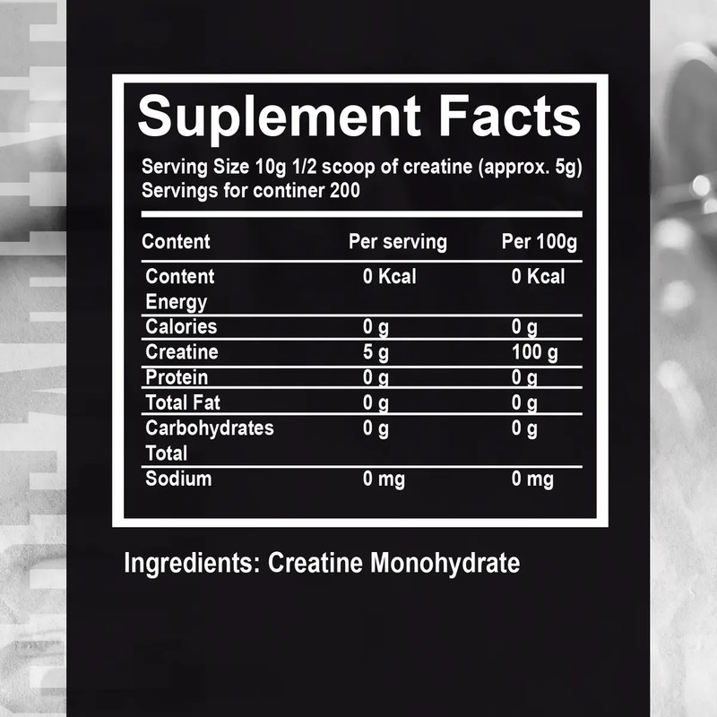 Creatina Monohidratada Beverly 1kg 200 Servicios En Polvo