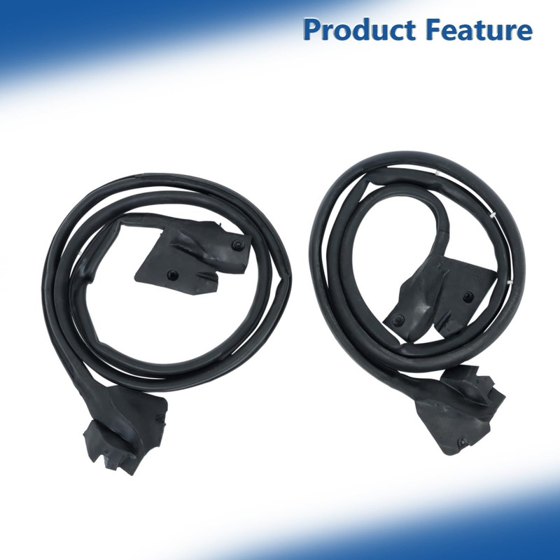 Black Door Trim Molding Left and Right Kit Rubber Sealing