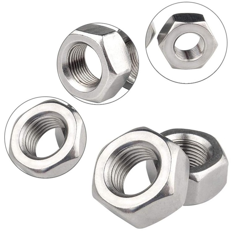 QIRUIRED 20Pcs M5 Hexagon Head Lock Nuts 304 Stainless Steel