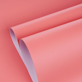 YENHOME Peach Pink Wallpaper Peel and Stick Wallpaper for Bathroom Wall Bedroom Kitchen Cabinet Removable Contact Paper Self Adhesive Vinyl Roll for Furniture Countertops Dresser Waterproof 17.7"X200"