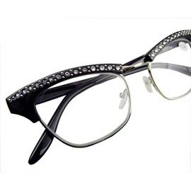 Circleperson - Gafas de lectura para mujer, diseño de ojo de gato, estilo vintage, Negro
