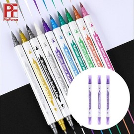 PF Dual-Nip Metallic Marker Pen DM07 Metallic Purple - Gundam Marker Plastic Model Gunpla Painting / PF 듀얼촉 메탈릭 마커펜 DM07 메탈릭 퍼플 - 건담마커 프라모델 모형 건프라 도색