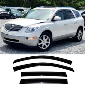 STARTSHIP 94484 Side Window Visors Wind Vent Deflector,4pcs Outside Mount Tape-On Nice Sun Rain Guards Set for 2010-2014 Subaru Outback