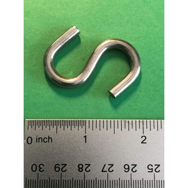 US Stainless 2 Pieces Stainless Steel 316 Straight S Hook 3/16" (5mm) Marine Grade