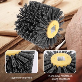 Sanding Brushes: 80 Grit, 100 mm Width - 120 mm Diameter | Suitable for Sanding Roller, Nylon Brush for Satin Machine, Black Abrasive Brush, Bristle Brush, Grit Brush, Wire Drawing Wheel Brush,