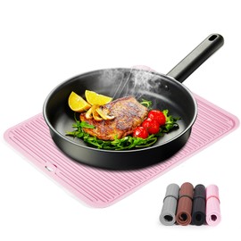 VIFENYUO Silicone Trivet Mat Extra Large Heat Resistant Non-Slip Pot Holder Multi Purpose Kitchen Hot Pad for Hot Dish Mat Utensil Drying Rack 14.2"×11 "