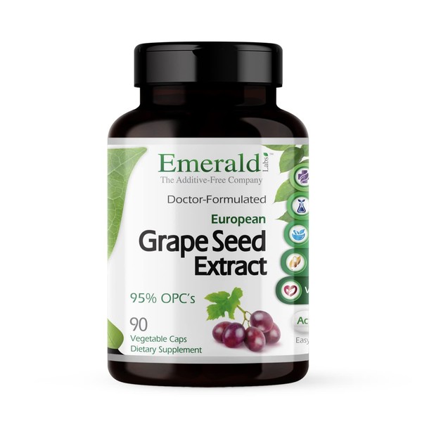 Emerald Labs Grape Seed Extract - Dietary Supplement with Tocotriene Complex for Vitality, Immune Function, and Blood Flow - 90 Vegetable Capsules