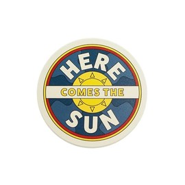 Half Moon Bay Here Comes The Sun - The Beatles - Multicolor 4 Inch Stoneware Drink Beverage Coaster