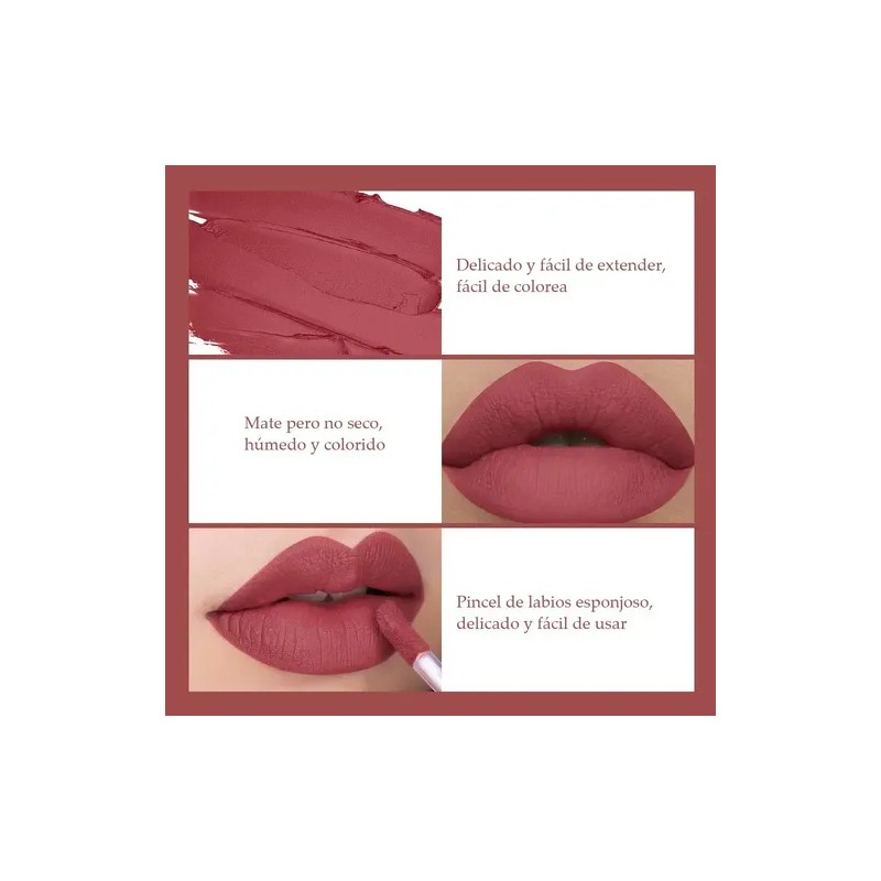 12 Colores Labiales Mate Larga Duracion Pintalabio Regalo