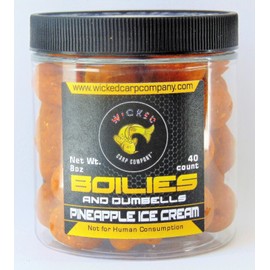Wicked Carp Company Carp and Catfish Bait Boilies and Dumbells Pineapple Ice Cream