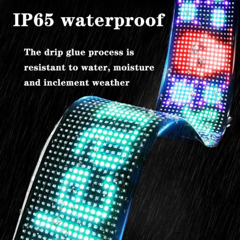 LED Car Sign Professional 13.7x4.0inch Thin Waterproof Scrolling Programmable Flexible