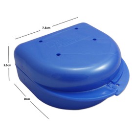 Gum Shield Case - Mouth Guard Gumshield Box for Ortho Retainers, Sports Dental Appliances, Dentures & More (Blue)