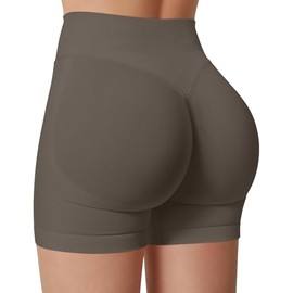 TRYTO - Pantalones cortos de compresión para mujer, diseño de Impulse, sin costuras, para entrenamiento, gris topo, M