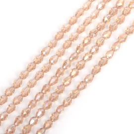 330 Pcs Li.Smoked Topaz Teardrop Glass Crystal Beads for Jewelry Making,AB Colour Faceted Vertical Hole Shape Loose Spacer Beads Assortment for DIY Bracelet Necklace (AB, 5x7mm)