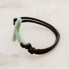NOVICA Artisan Handmade Jade Pendant Bracelet Crossshaped Apple Green from