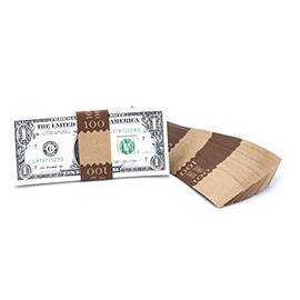 Natural Kraft Saw- Tooth $100 Currency Band Bundles (500 Bands)