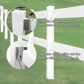 Vinyl Fenceat 5-1/2" Rails for Quick Removal and Replacement Removal Tool for Vinyl Fence Above Tab Removal Tool Fence Rail Remover