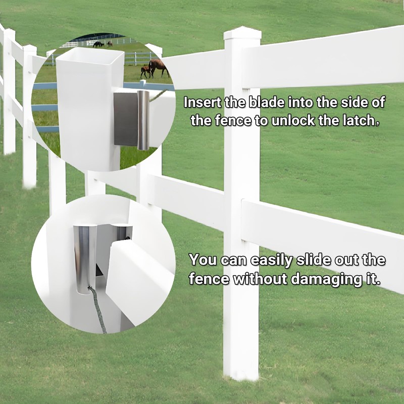 Vinyl Fenceat 5-1/2" Rails for Quick Removal and Replacement Removal