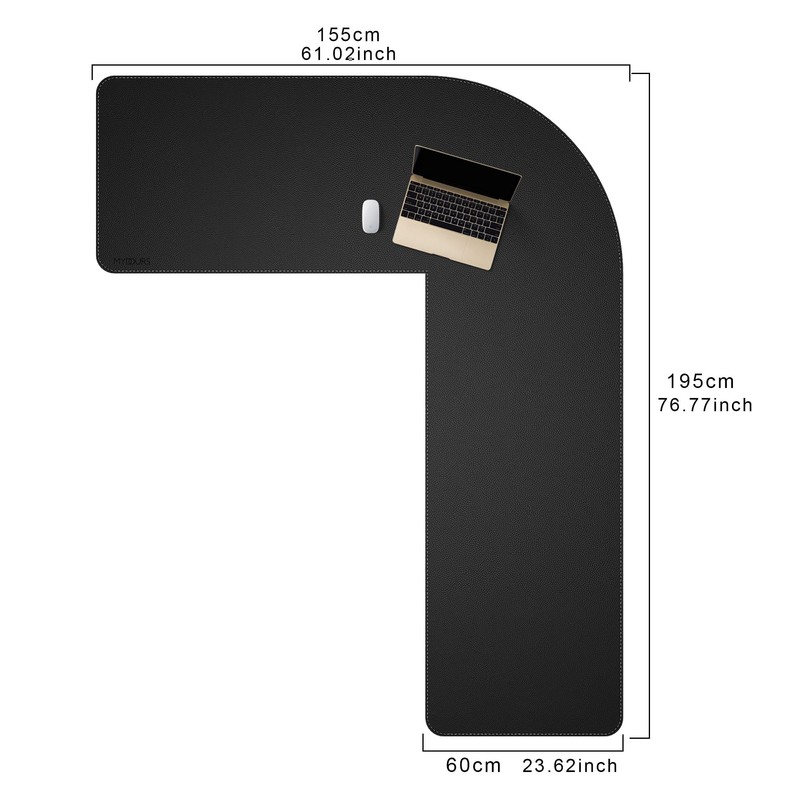 Mydours 61" x 77" x 24" L Shaped Desk Pad