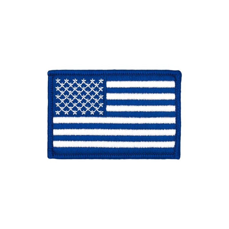 Blue & White American Flag Embroidered Patch 2" x 3"