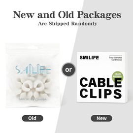 SmiLife Cable Clip, Acrylic Adhesive Charger Cord Holder, Wire Organizer for Desk, Wall, Car, Nightstand and Office Cable Management, White 9 PCS