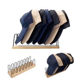 YiuMieYouMie Hat Rack, Display Stand, 7-Cap Storage Organiser for Baseball Caps, Snapbacks, Fits on Tabletop, in Closet, Dressing Room