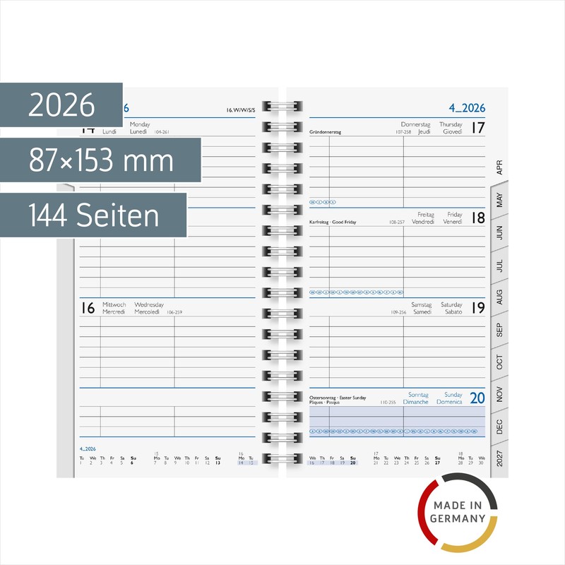 BRUNNEN Weekly Replacement Calendar Model 756 2026 | 87 x