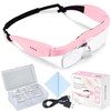 YOCTOSUN Magnifying Glasses with Light, Rechargeable Magnifying Headset with 5