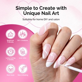 MelodySusie 8ML White Gel Liner Nail Art Polish,for Line and Patterns of Painting,French Nail Tips,DIY Manicure Pedicure for Home DIY Salon Use