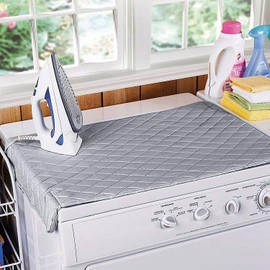 GLOW Iron Anywhere Travel Ironing Mat - Soft Quilted Sponge Folding Roll Up Magnetic Table Top Surface Sheet with a Metallised Titanium Cover to Reflect Heat - Perfect for Travel Washing Laundry