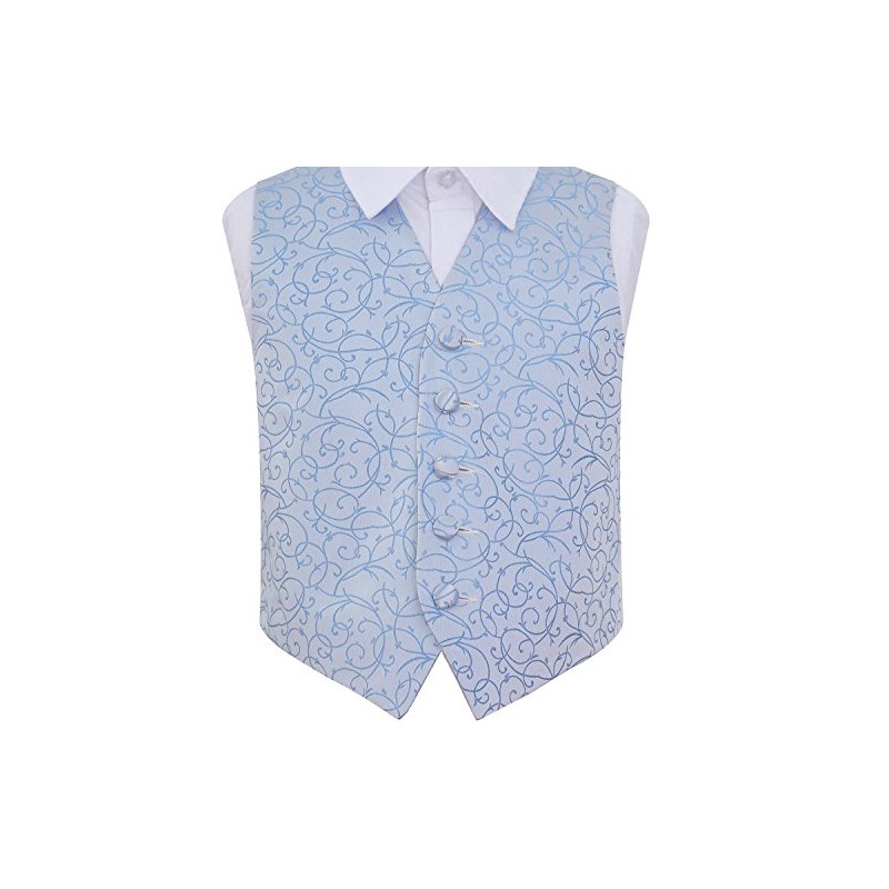 DQT New Swirl Baby Blue Boy's Waistcoat - 7-8 Years: